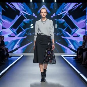 SOLD Sacai FW2016 Runway "Love Will Save The Day" Embroidered Skort One Piece S